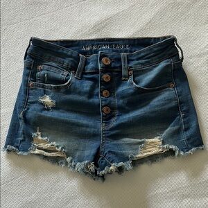 American Eagle Outfitters Distressed Blue Jean Shorts